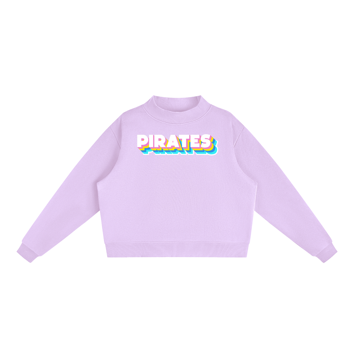 Essential Fleece Mock-Neck Crew Sweatshirt - Pirates Neon