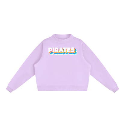 Essential Fleece Mock-Neck Crew Sweatshirt - Pirates Neon