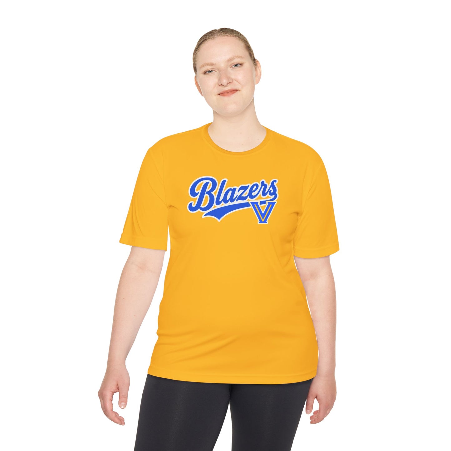Adult. Blazers Valley View Script Performance Tee – Moisture-Wicking Athletic Shirt