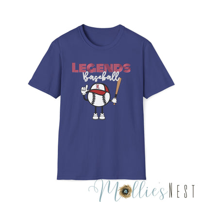 Unisex Softstyle T-Shirt. LEGENDS BASEBALL