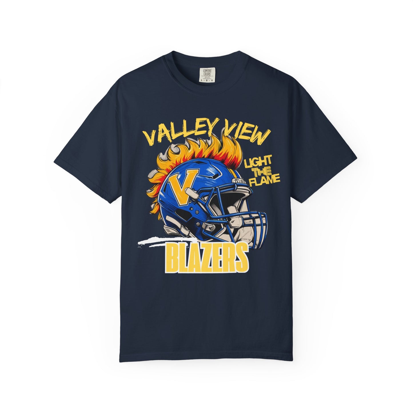 Valley View Blazers Football T-Shirt Flame, Unisex Fan Apparel, Game Day Shirt, Vintage Style Tee, Sportswear