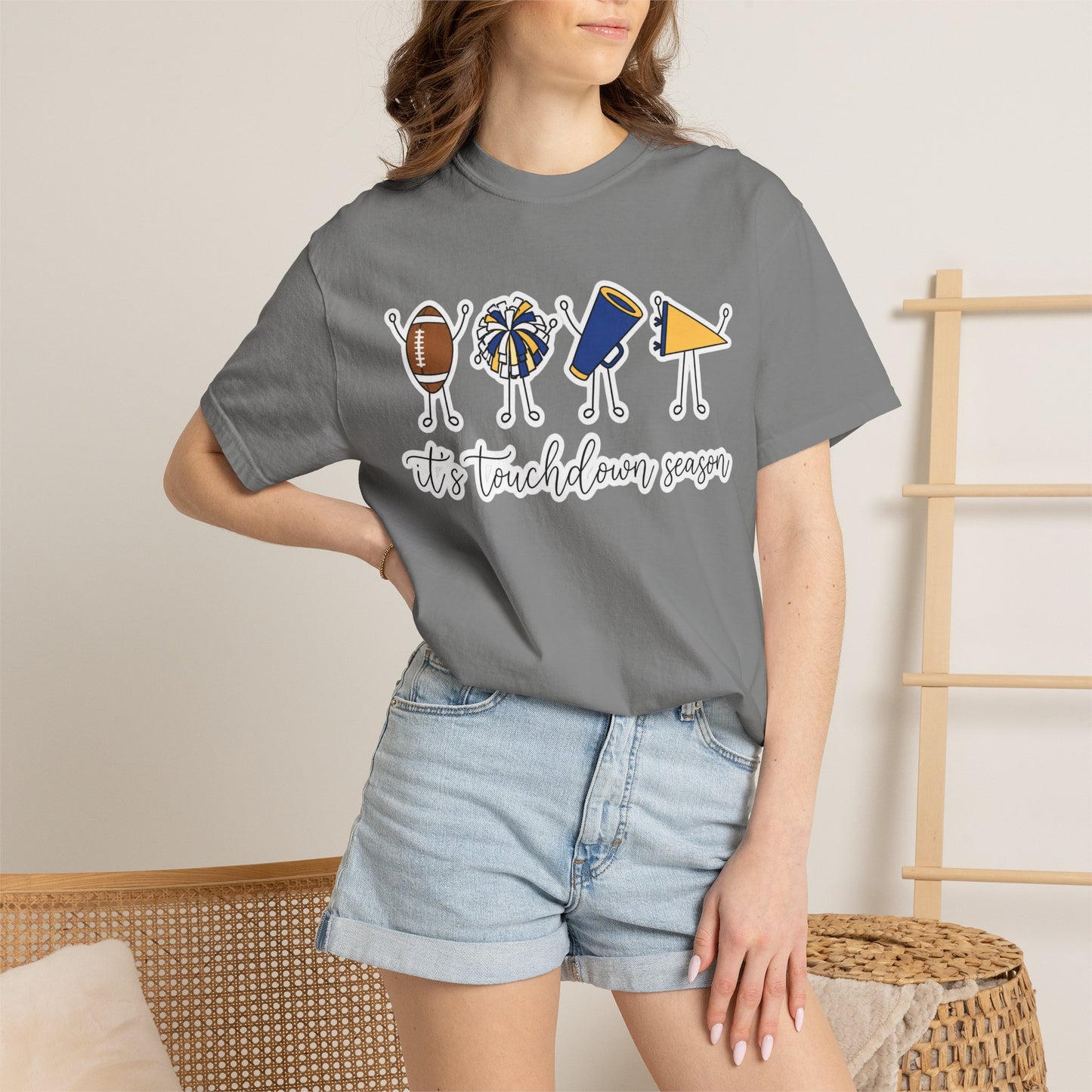 Touchdown Season (Blue/Yellow) T-Shirt — Football Friends Graphic Tee