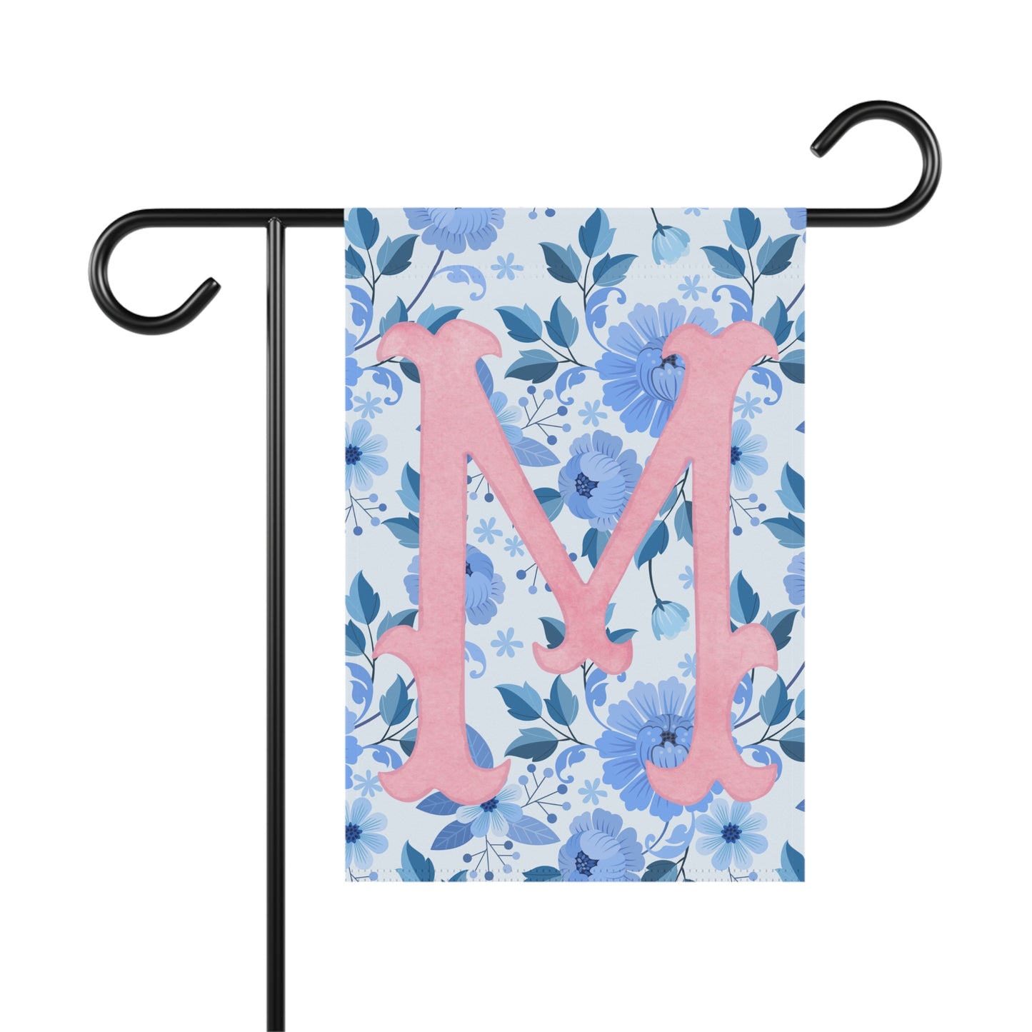 Personalized Floral Garden Banner - Initial 'M'
