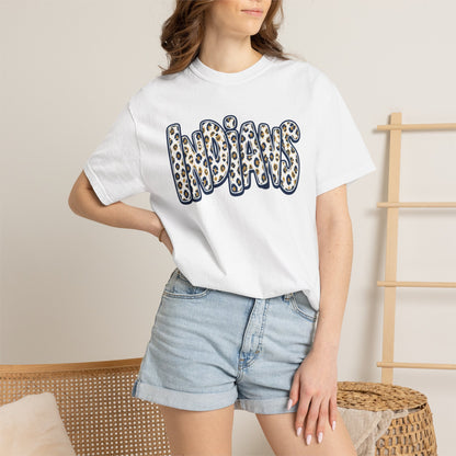 Indians Marked Tree Leopard Stacked Graphic T-Shirt - Adult
