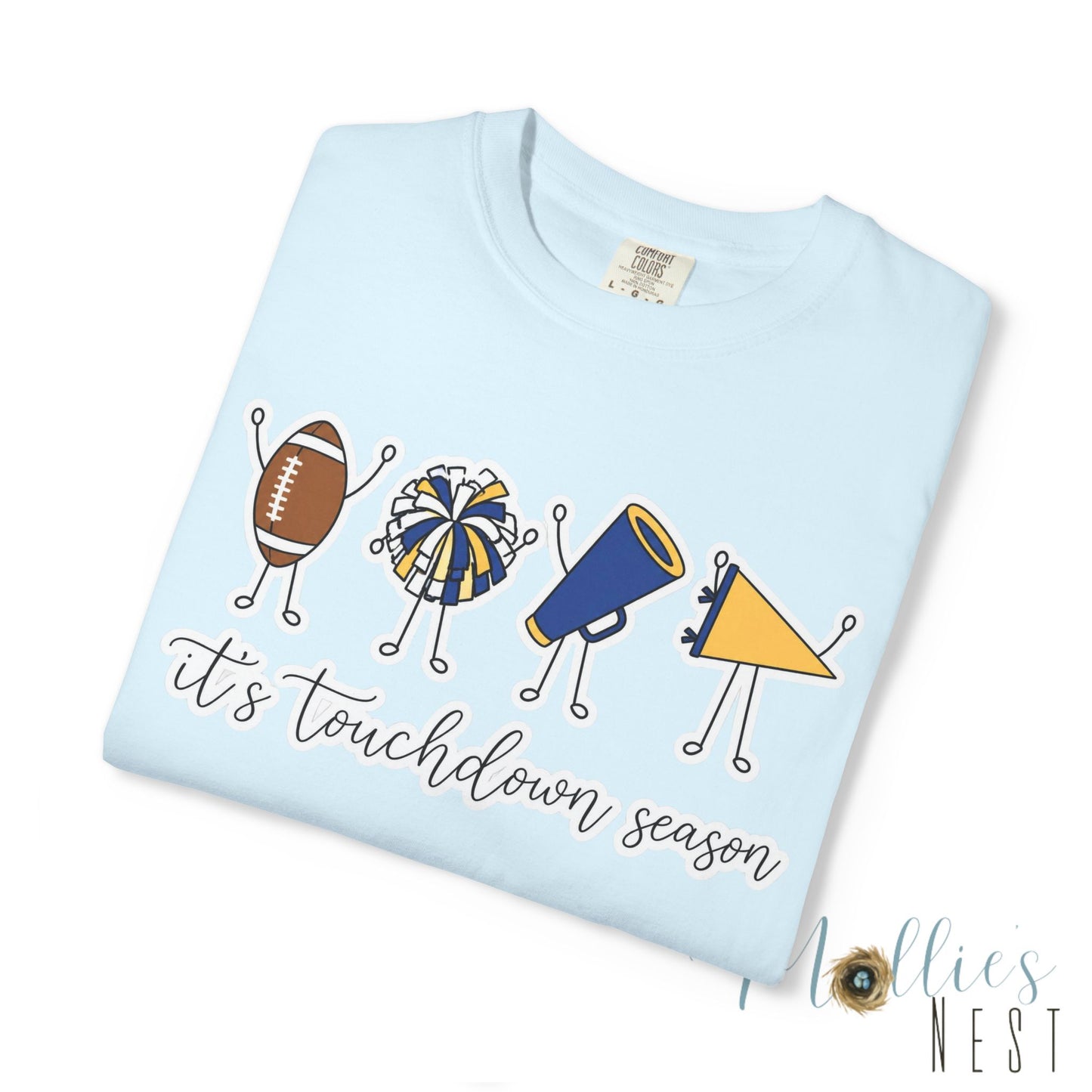 Touchdown Season (Blue/Yellow) T-Shirt — Football Friends Graphic Tee