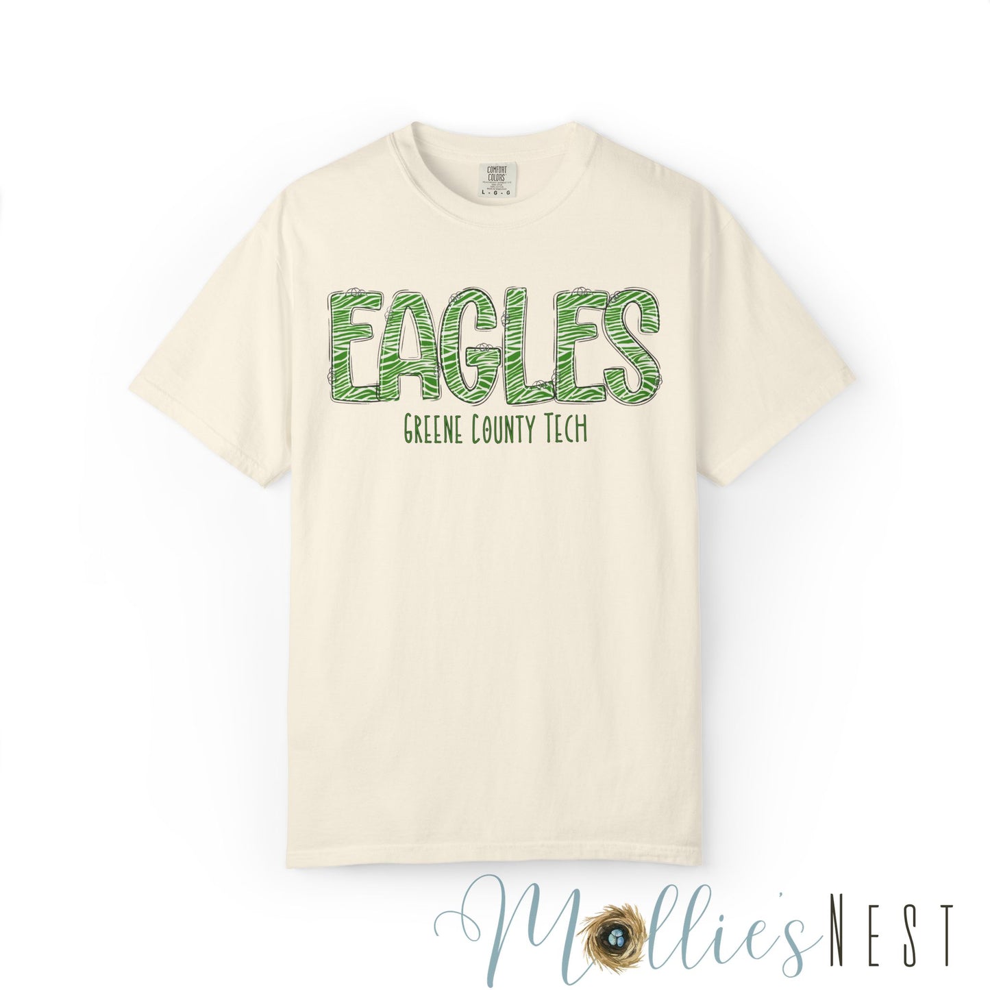 ADULT. Comfort Color Eagles (Green Zebra Print)