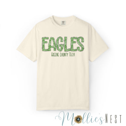 ADULT. Comfort Color Eagles (Green Zebra Print)