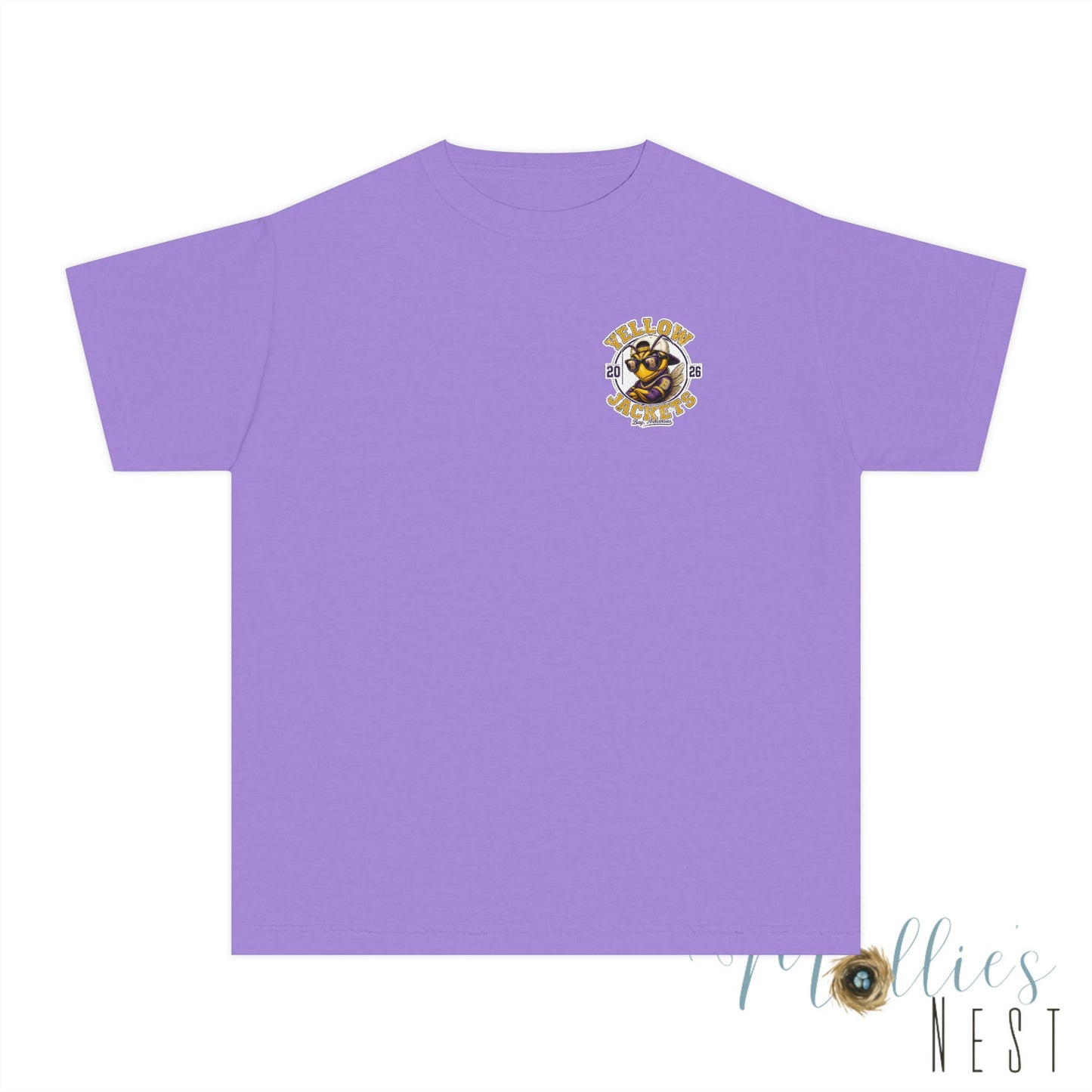 Youth — Yellow Jackets Mascot 2026 School Spirit Shirt. Comfort Colors