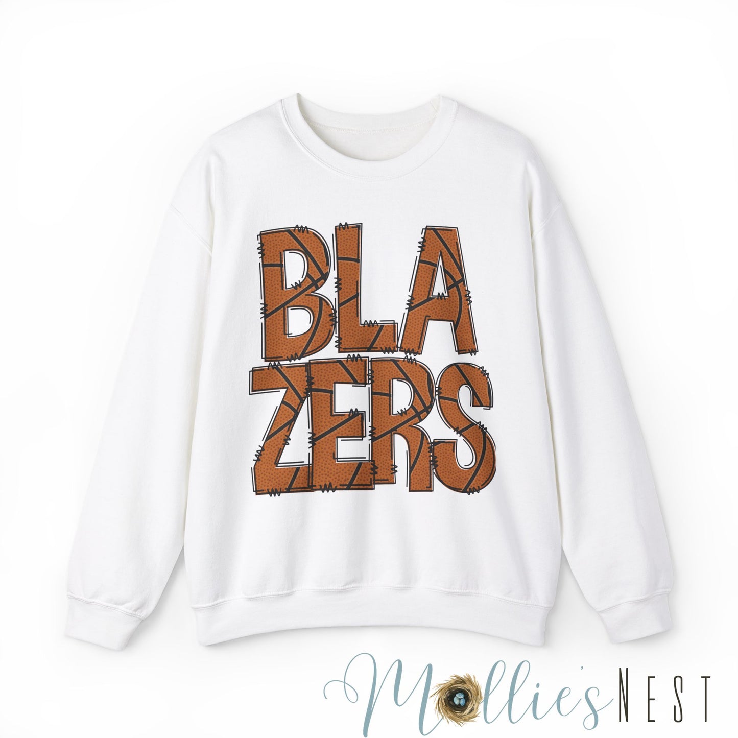 Unisex Heavy Blend™ Crewneck Sweatshirt. BLAZERS BASKETBALL FONT