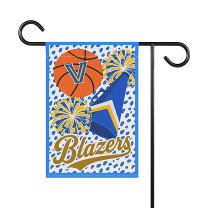 Blazers Basketball & Cheer Yard Flag — Cheer Megaphone & Pom Poms Yard Banner