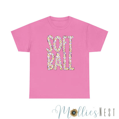Softball Floral Unisex Heavy Cotton Tee