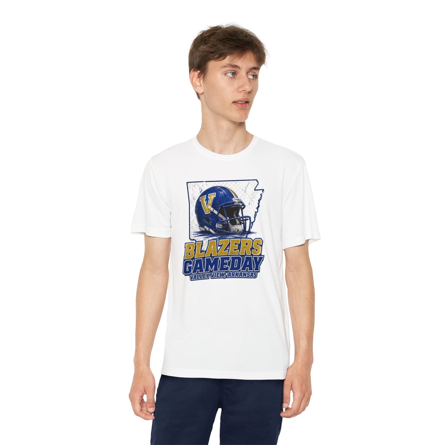 Youth Blazers DRIFIT Gameday Tee – Team Helmet Arkansas Football Shirt