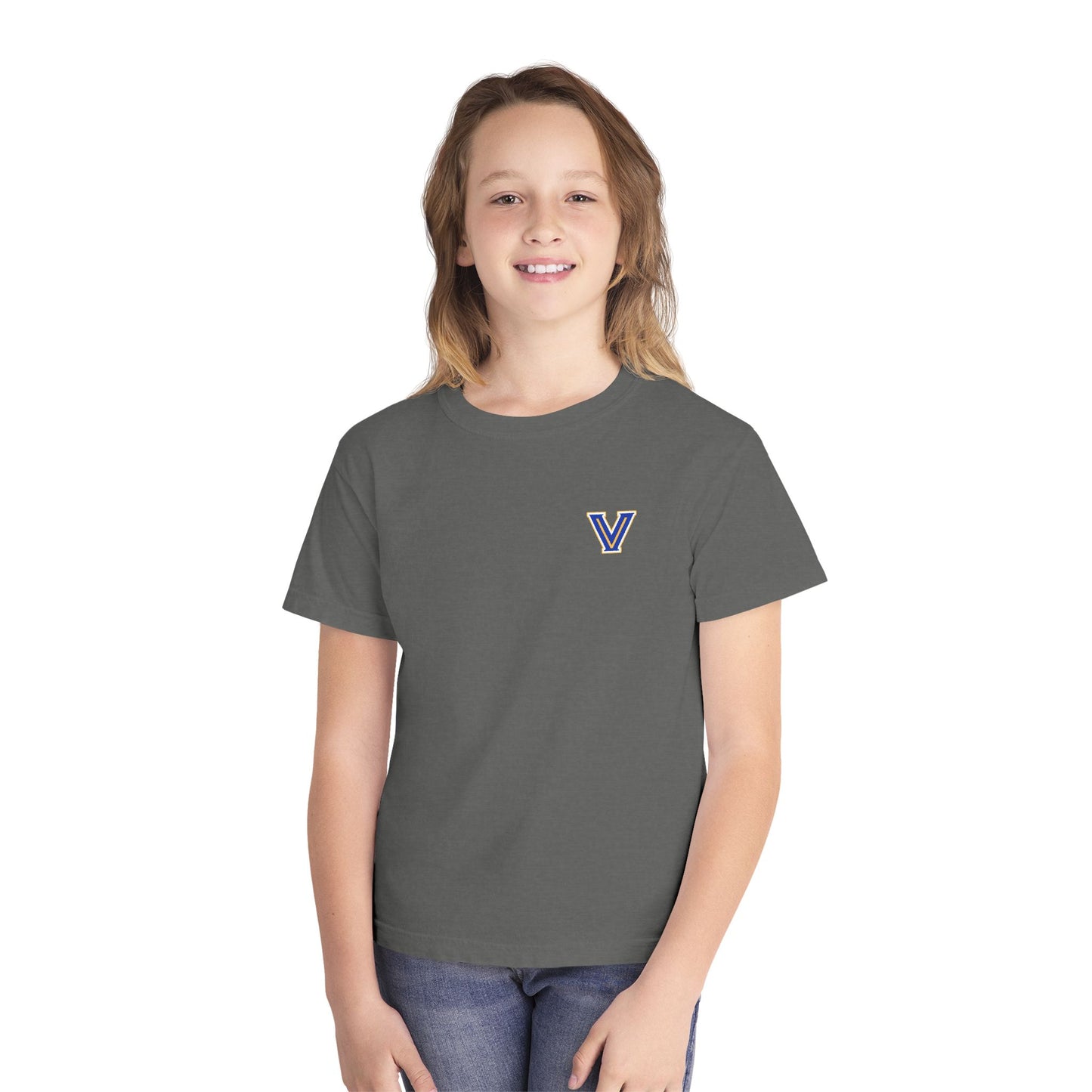 YOUTH Blazers Vin tage Logo T-Shirt — Retro Blue & Gold Team Logo T‑Shirt