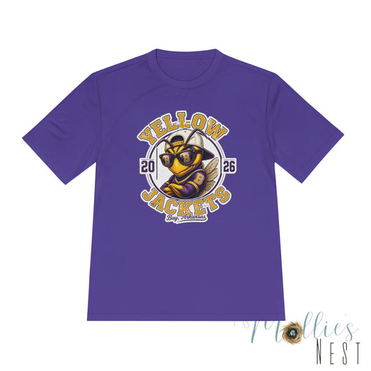ADULT. DRIFIT Yellow Jackets 2026 Mascot Tee — Moisture-Wicking Sports Shirt