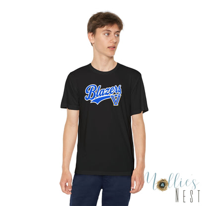 Blazers Youth Drifit — Blue Script Logo Team Shirt