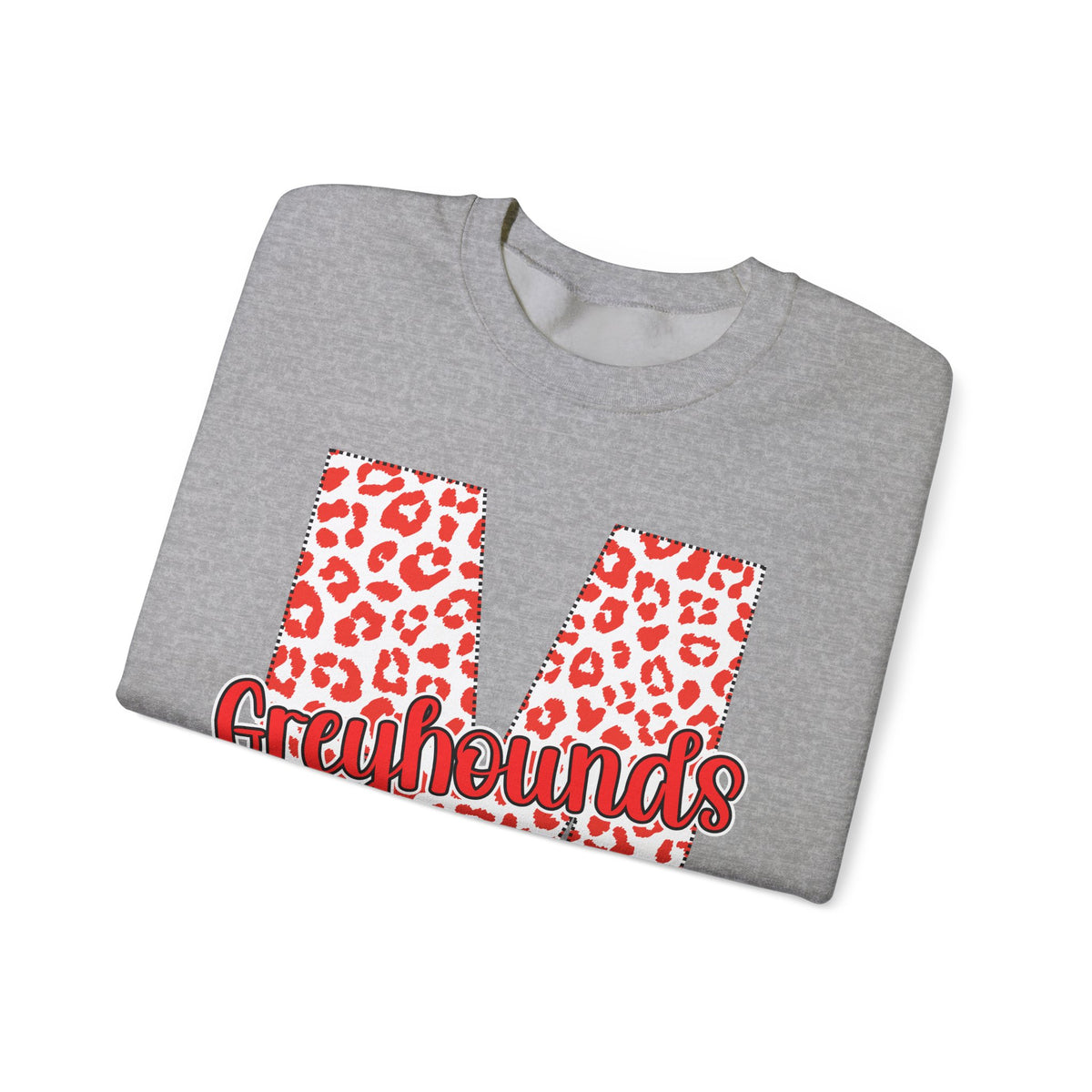 Adult. Marmaduke Greyhounds Leopard Print Initial M Crewneck Sweatshirt