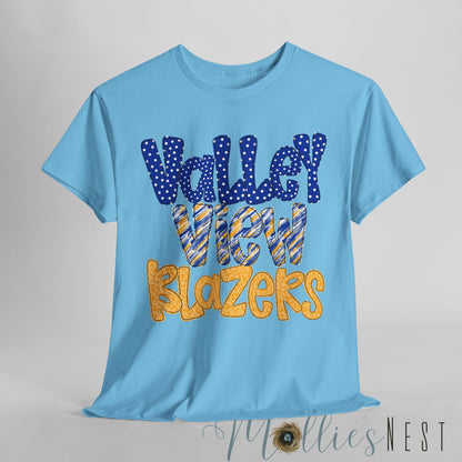 Valley View Blazers Unisex Heavy Cotton Tee, School Spirit Shirt
