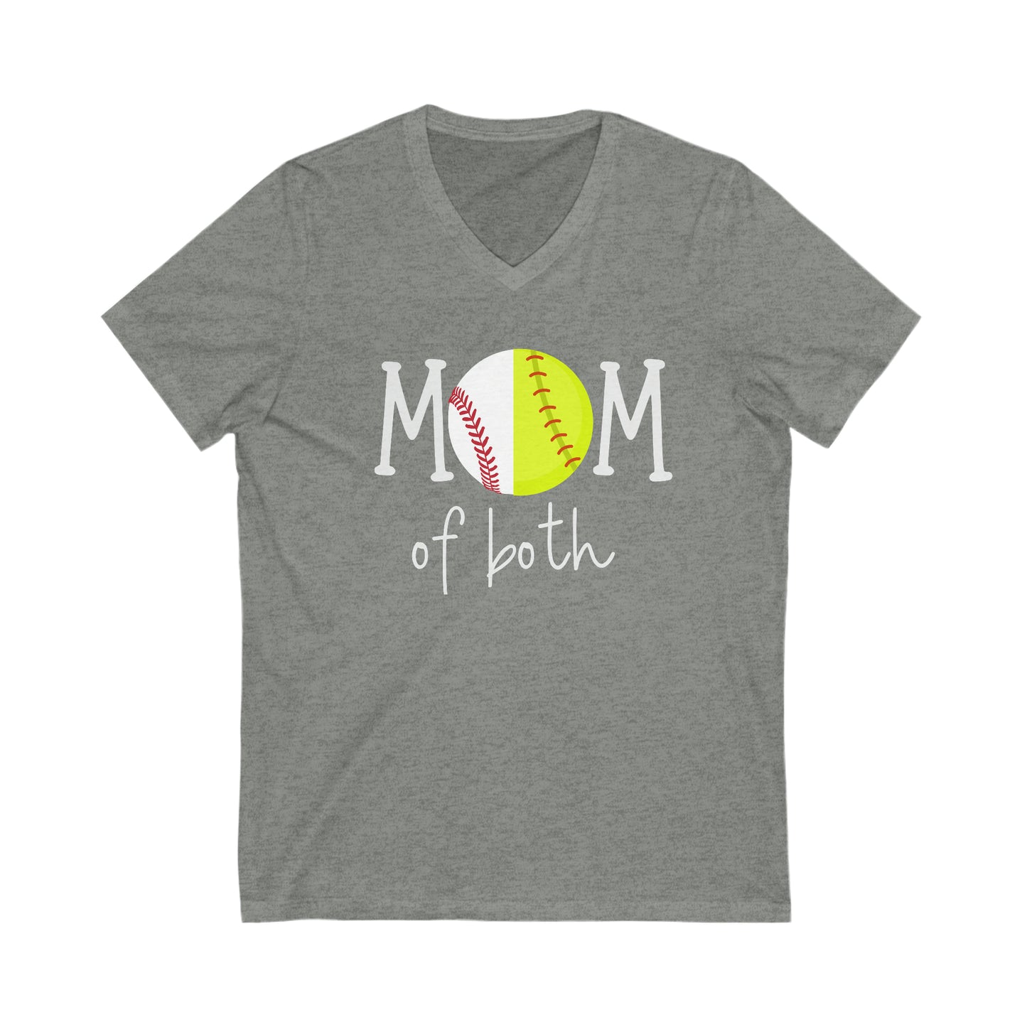 Mom of Both Jersey Short Sleeve V-Neck Tee