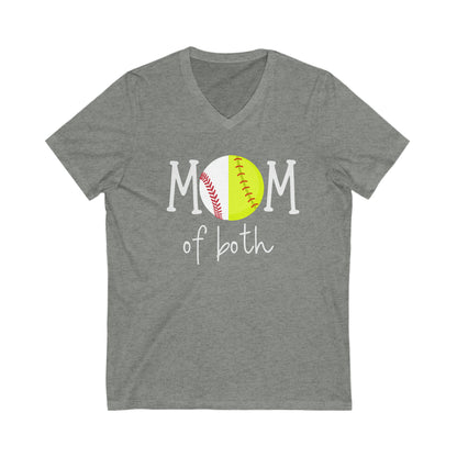 Mom of Both Jersey Short Sleeve V-Neck Tee