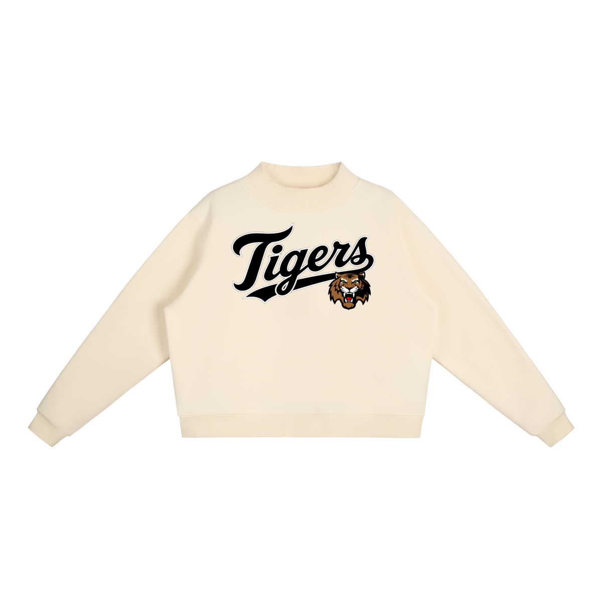 Essential Fleece Mock-Neck Crew Sweatshirt - Tigers