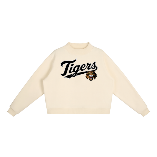 Essential Fleece Mock-Neck Crew Sweatshirt - Tigers