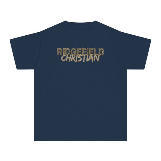 Ridgefield Christian CAMO Youth T-Shirt — Youth Midweight Tee with Script Logo