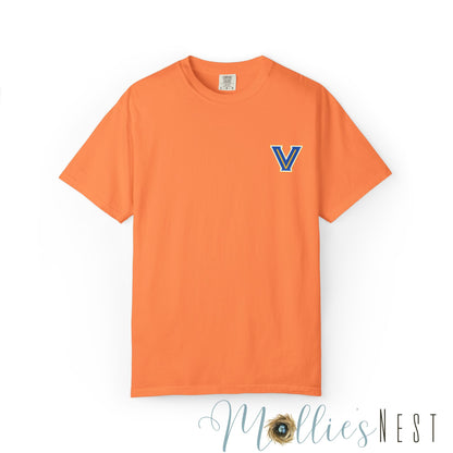 Valley View Light the Flame Football Helmet T-Shirt | Unisex Garment-Dyed Tee for Football Fans, Game Day Shirt, Sports Apparel, Casual Wear