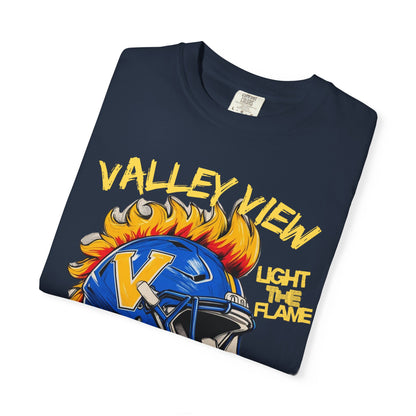 Valley View Blazers Football T-Shirt Flame, Unisex Fan Apparel, Game Day Shirt, Vintage Style Tee, Sportswear