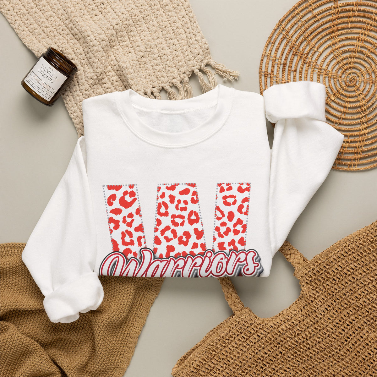 Adult. Westsie Warriors Leopard Print "W" Sweatshirt