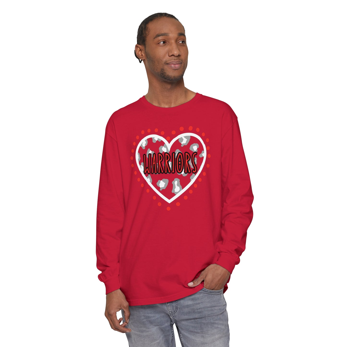 Unisex Garment-dyed Long Sleeve T-Shirt. Warriors Heart