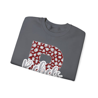Adult. Riverside Rebels "R" Leopard Sweatshirt