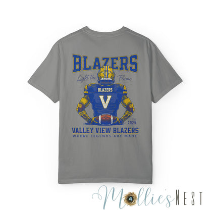 Valley View Blazers Garment-Dyed T-shirt. ADULT "Where Legends are Made"