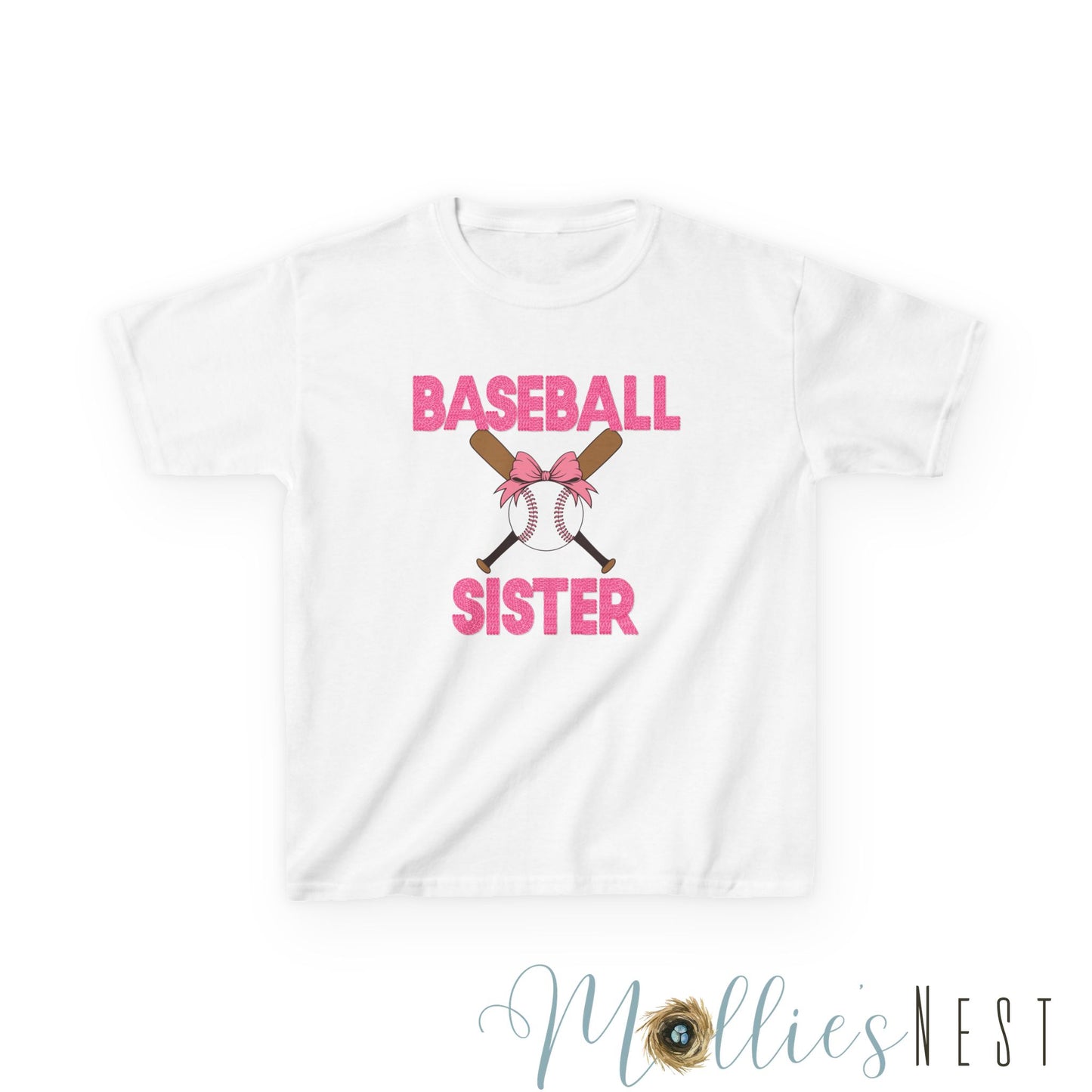 Baseball Sister Kids Heavy Cotton Tee - Cool Tee for Young Baseball Fans