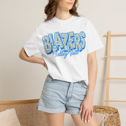 ADULT. Blazers Valley View Leopard Print T-Shirt - Stacked font