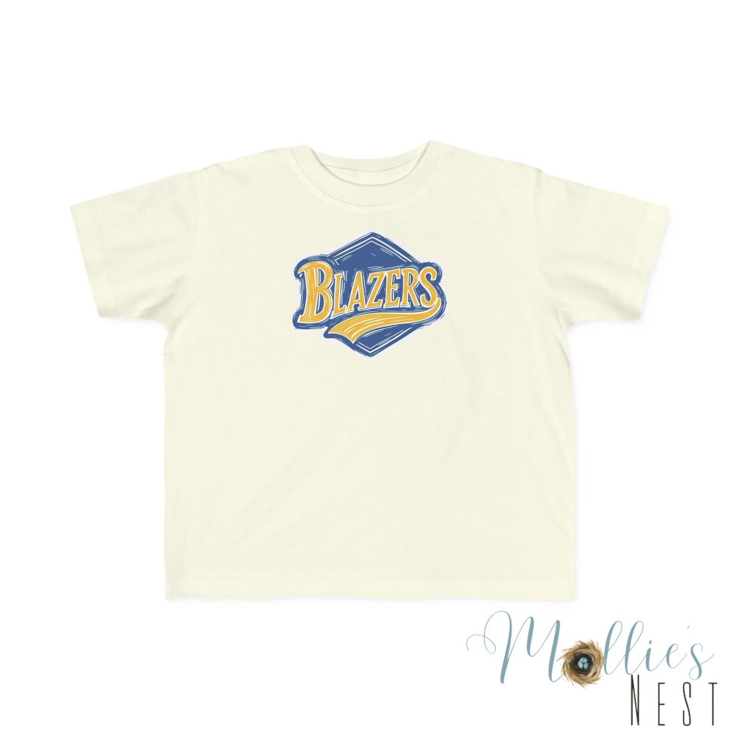 Toddler BLAZERS Retro Logo T‑Shirt — Valley View (Vintage Blue & Gold)