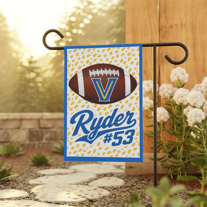 Personalized Football Yard Flag — "Ryder #53" Valley View