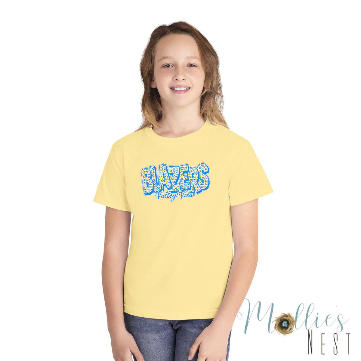 Youth Comfort Colors — "BLAZERS Valley View" - stacked block font