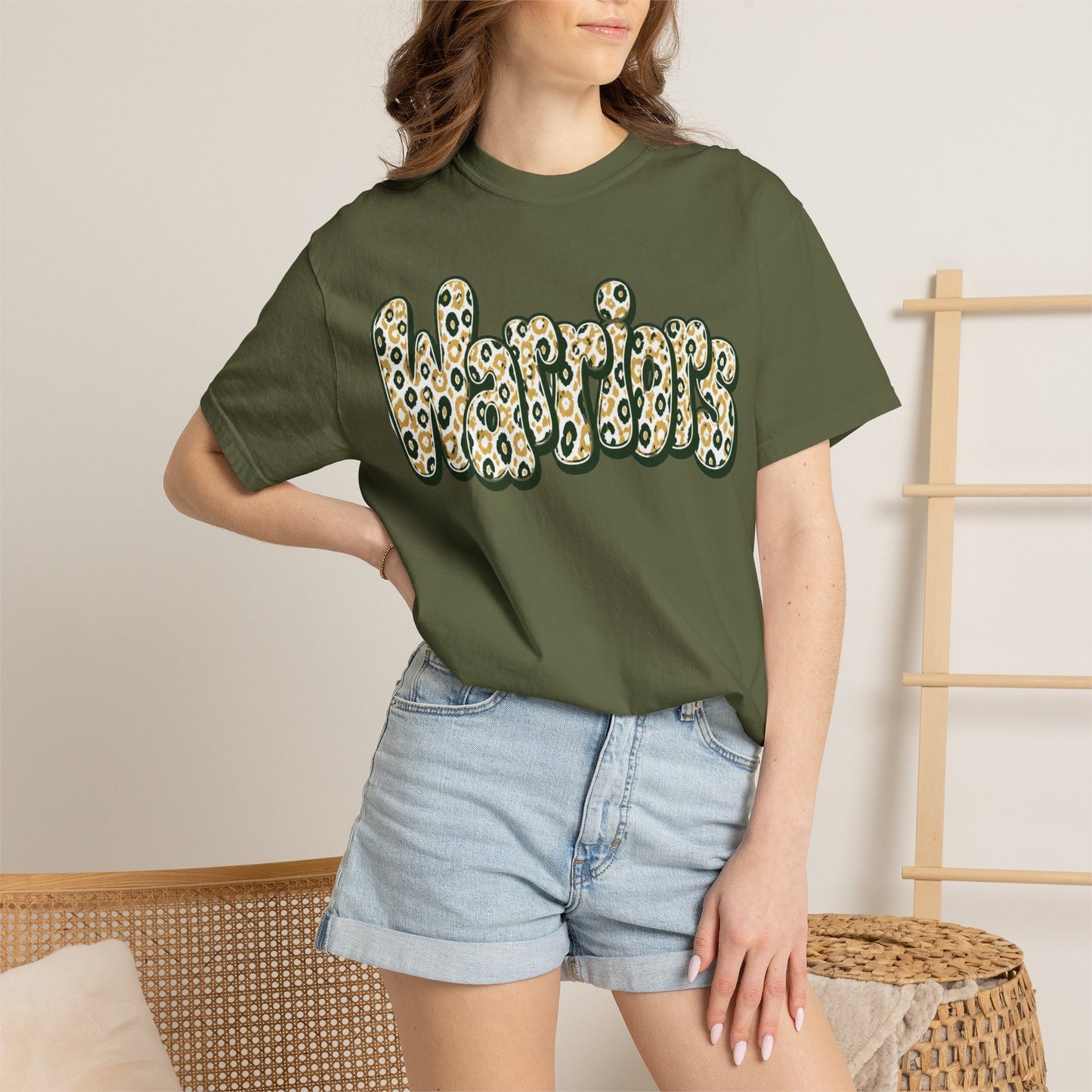 Warriors Leopard Script T-Shirt