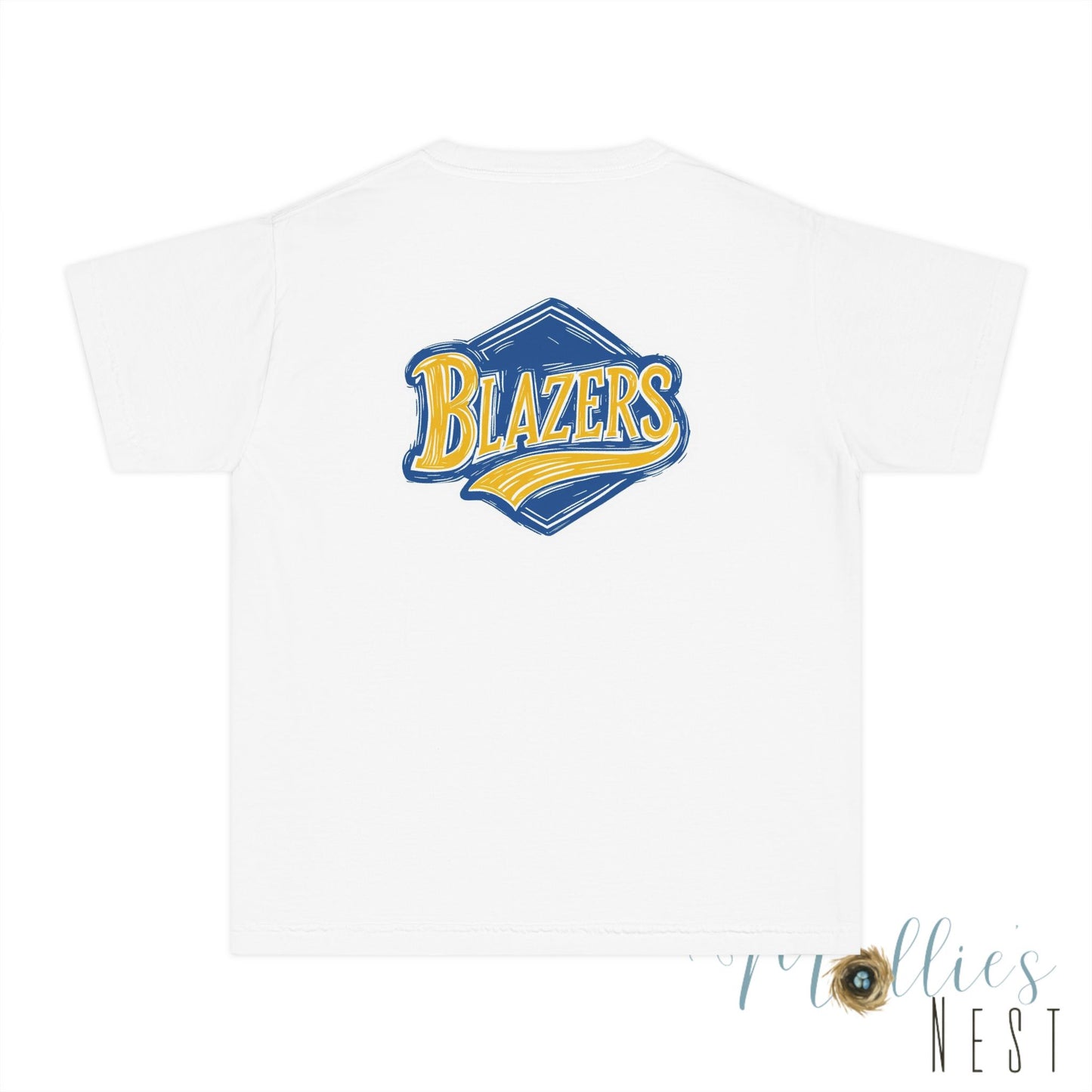 YOUTH Blazers Vin tage Logo T-Shirt — Retro Blue & Gold Team Logo T‑Shirt