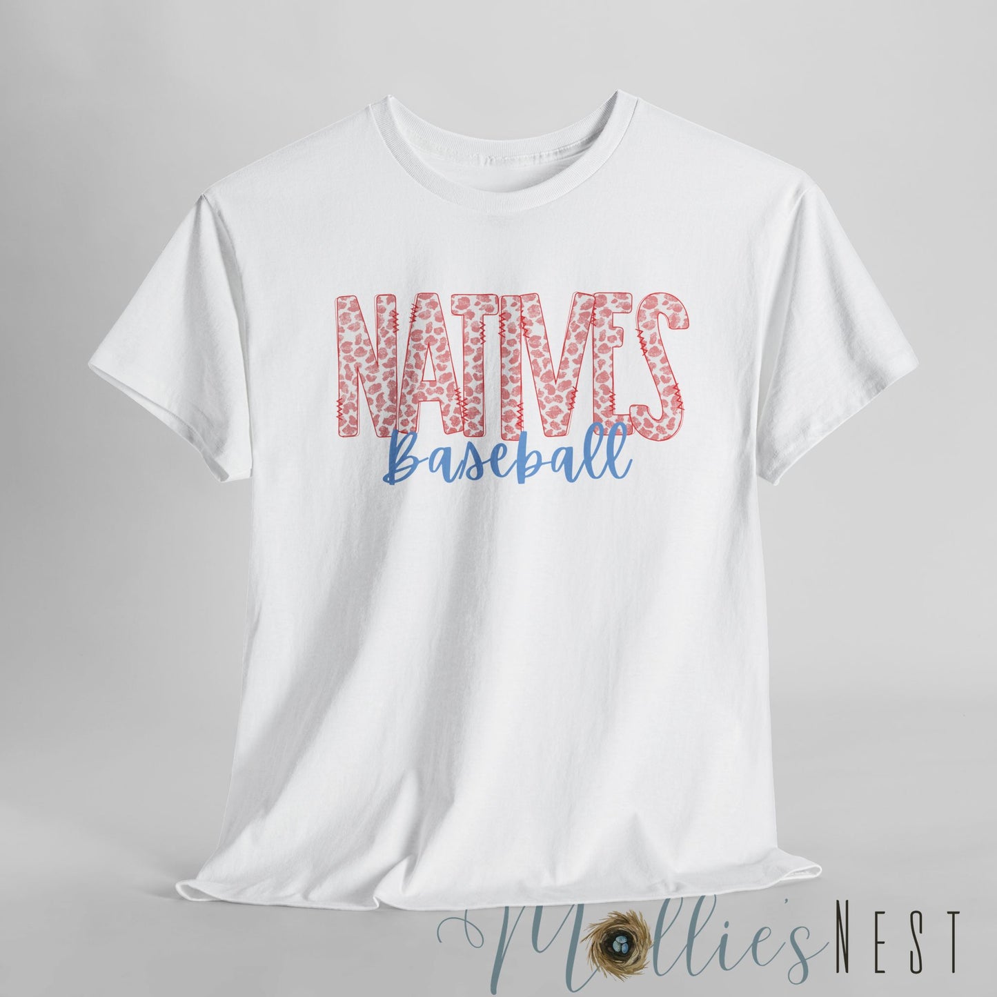 Leopard Natives Baseball Heavy Cotton Tee. NATIVES 25