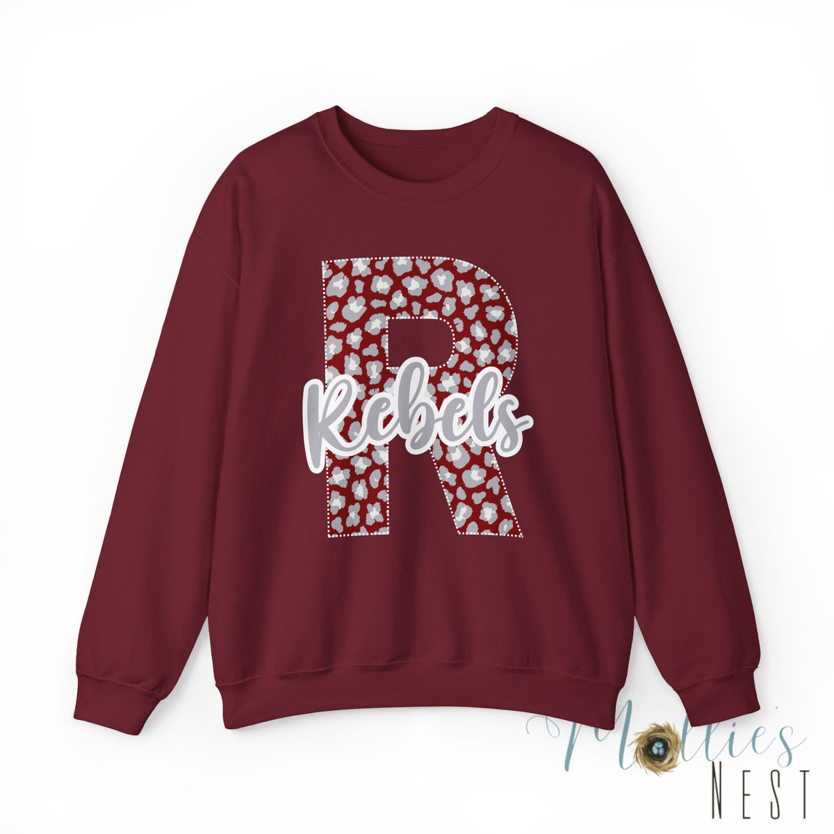 Adult. Riverside Rebels "R" Leopard Sweatshirt