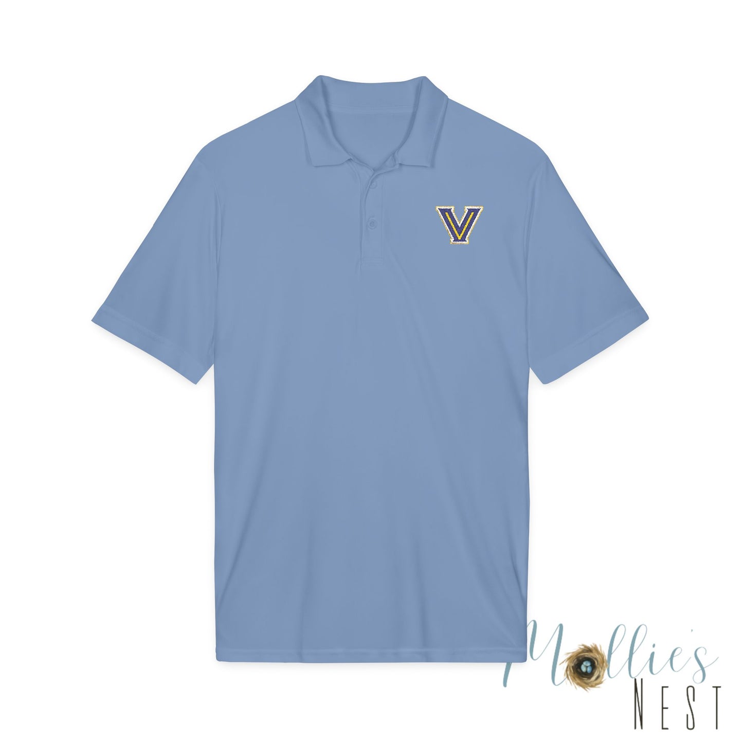 ADULT size - Embroidered 'V' Performance Polo — Moisture-Wicking Sport Shirt - Valley View Logo