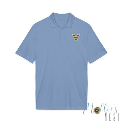 ADULT size - Embroidered 'V' Performance Polo — Moisture-Wicking Sport Shirt - Valley View Logo