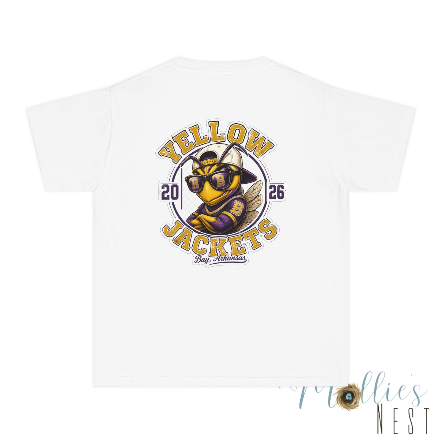 Youth — Yellow Jackets Mascot 2026 School Spirit Shirt. Comfort Colors