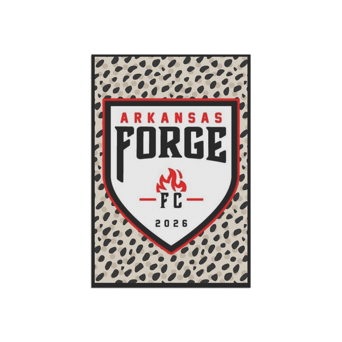 Arkansas Forge FC Garden Flag — Leopard Accent Team Banner 2026