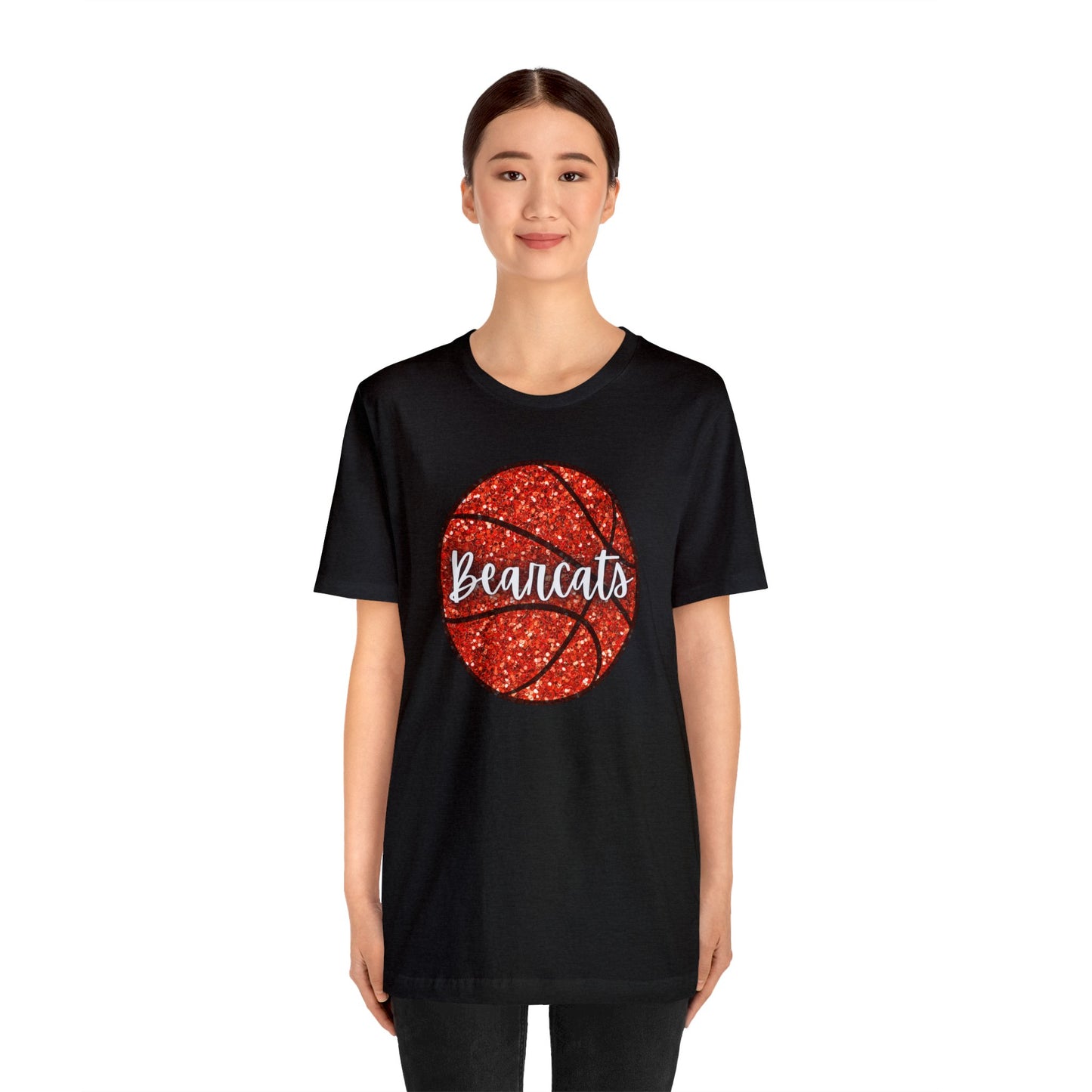 Faux Sequin Bearcats Basketball Jersey Short Sleeve Tee