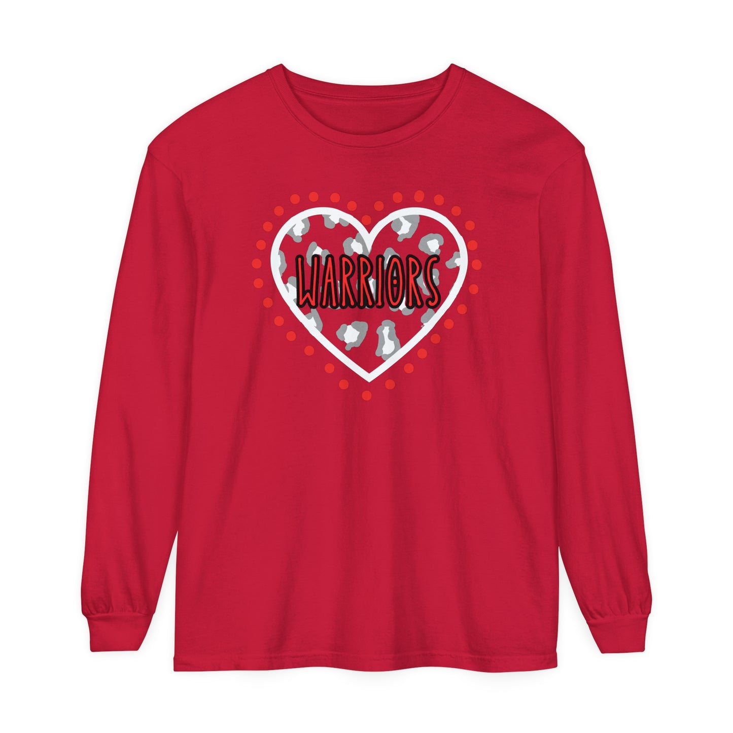 Unisex Garment-dyed Long Sleeve T-Shirt. Warriors Heart