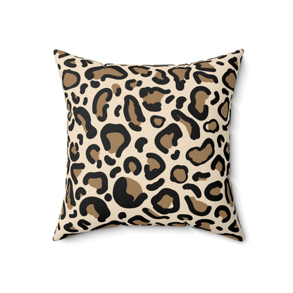 Leopard Spun Polyester Square Pillow