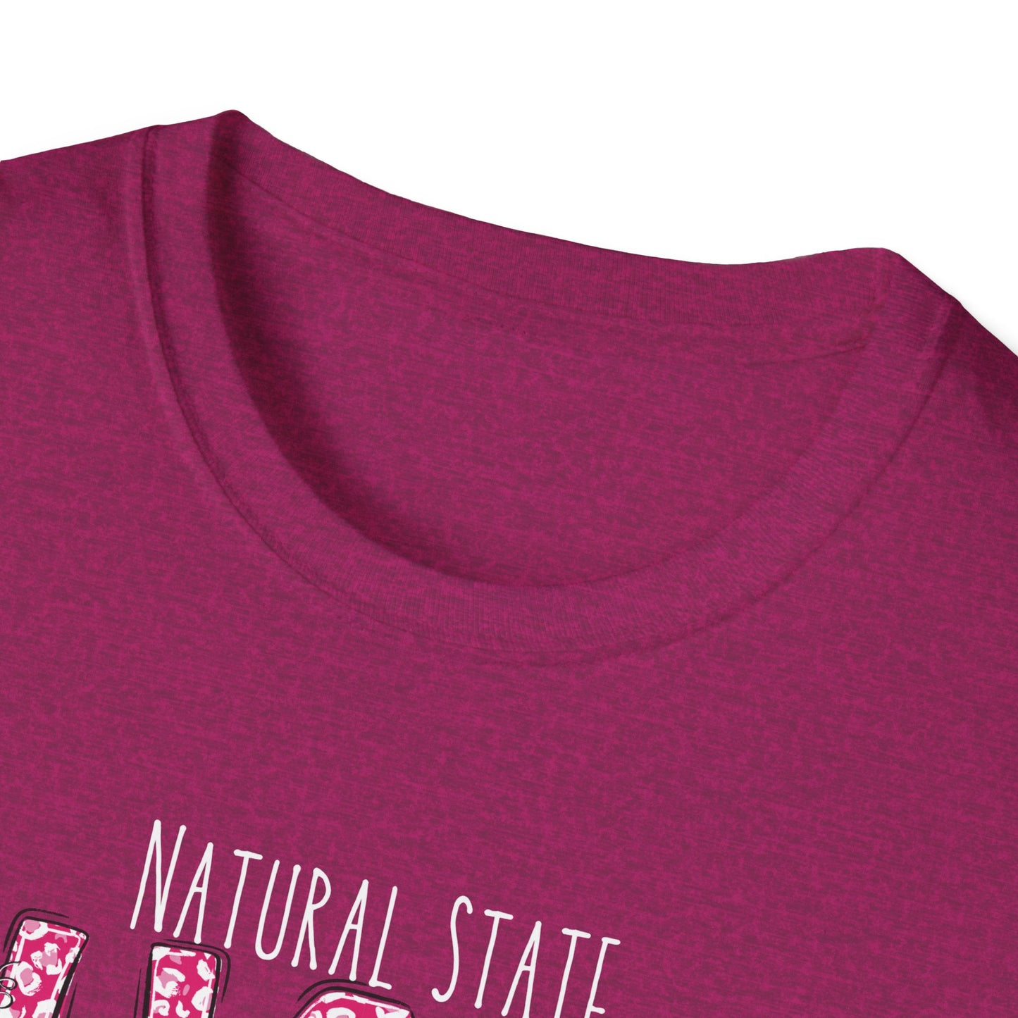 Chaos Softball T-Shirt — "Natural State Chaos" Pink Leopard Softball Tee
