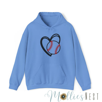 Heart Baseball Heavy Blend™ Hooded Sweatshirt